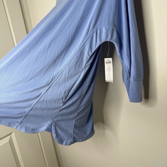 Chico’s Knit Top Sandwash Wedge Tunic Top 3/4 Sleeve Blue Veil Size 2 US SIZE 10 - Picture 6 of 11
